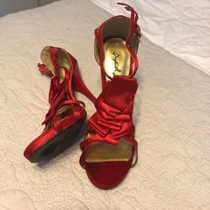 Red Cupid high heels